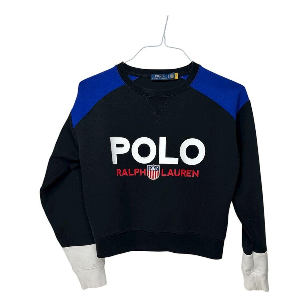 Polo Ralph Lauren 1967 Shield Crewneck Sweatshirt Cropped Women's Size Small